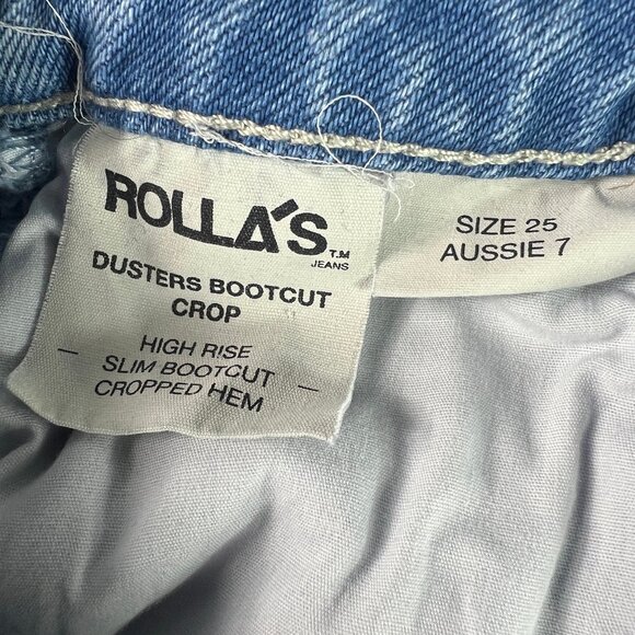 Rolla's Jean Women's 25x26* Dusters Boot Cut Light Blue Distressed Denim Tag 25 - Picture 7 of 16